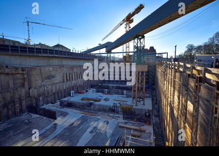 Aushub, Baustelle, Stuttgart 21, S21, Stuttgart, Baden-Württemberg, Deutschland Stockfoto