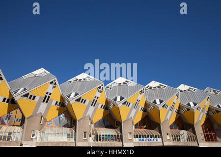 Kubische Häuser, Cube Architektur Architekten Piet Blom, Blaak, Rotterdam, Holland, Niederlande Stockfoto