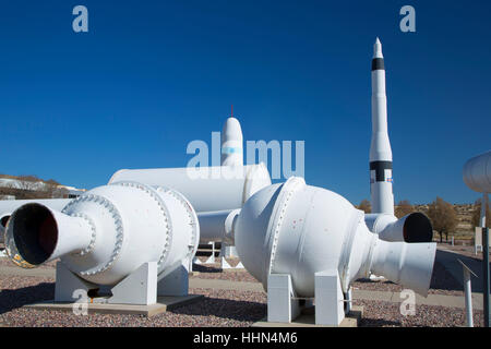 Morton Thiokol (ATK) Rakete Display, Box Elder County, Utah Stockfoto