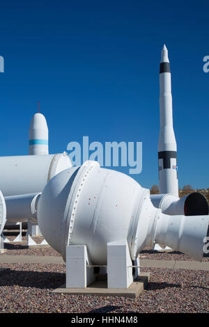 Morton Thiokol (ATK) Rakete Display, Box Elder County, Utah Stockfoto