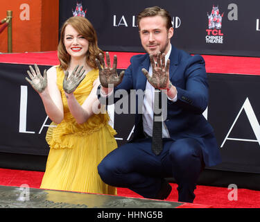 8. Dezember 2016 - Hollywood Ryan Gosling und Emma Stone Stockfoto