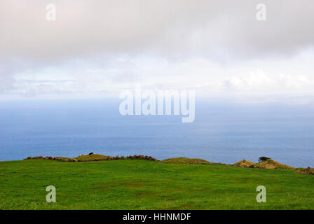 blau, Haus, Gebäude, beauteously, schön, schön, Baum, Berg, Horizont, Stockfoto