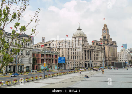 Gebäude entlang der Bund, Shanghai, China Stockfoto
