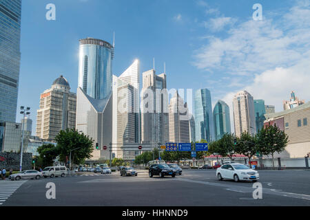 Wolkenkratzer von Pudong New Area, Shanghai, China Stockfoto