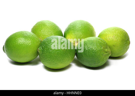 Limes isoliert auf weißem Hintergrund Stockfoto