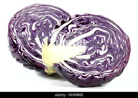 Rotkohl, isoliert auf weißem Hintergrund Stockfoto