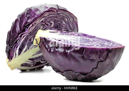 Rotkohl, isoliert auf weißem Hintergrund Stockfoto