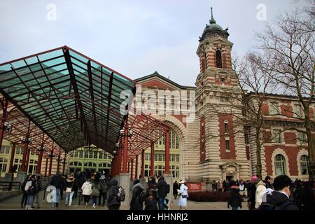 Ellis Island Immigration Museum Haupteingang, New York Stockfoto