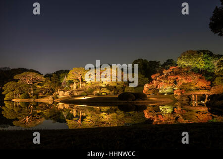 Rikugien Garten im Herbst, Tokyo, Japan Stockfoto