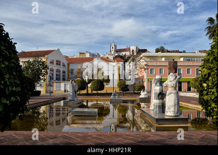 Praça Al Mutamid Silves Portugal Stockfoto