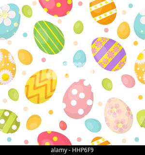 Ostereier niedlich Musterdesign, endlosen Hintergrund. Farbigen Hintergrund, Textur, digitales Papier. Vektor-Illustration. Stock Vektor