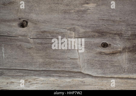 Alten Blockhaus Holz Holz Nahaufnahme mit Holz Getreide und Schaufel markiert. Hintergrund Stockfoto