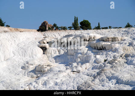 Türkei, Terrassen, Quelle, Anatolien, Sinter, blass, hell, rein weiß, Schnee Stockfoto