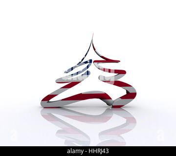 Baum, amerikanische, Usa, Amerika, Flagge, Tanne, Kontinent, Weihnachten, Xmas, x-mas, Stockfoto
