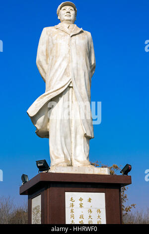 Vorsitzender Mao Statue, Volksplatz, Zhongwei, Provinz Ningxia, China Stockfoto