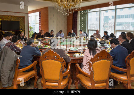 Chinesischen Bankett, Wuzhong, Provinz Ningxia, China Stockfoto