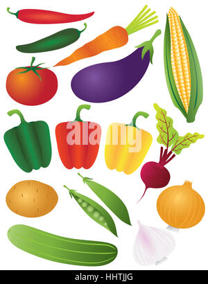 Zwiebel, Knoblauch, Kartoffel, Gemüse, Chili, Chili, Kartoffel, Zwiebel, Nahrung und Nahrungsmittel, Stockfoto