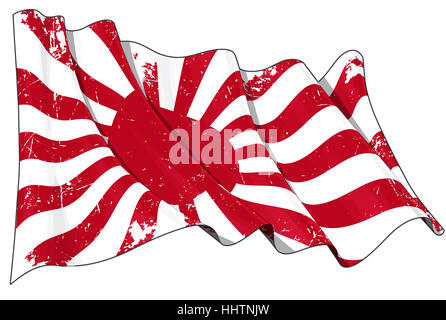 Marine, Flagge, Pazifik, Salzwasser, Meer, Ozean, Wasser, Japanisch, Japan, Marine, Stockfoto