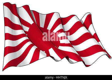 Marine, Flagge, Pazifik, Salzwasser, Meer, Ozean, Wasser, Japanisch, Japan, Marine, Stockfoto