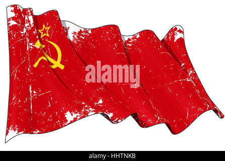 Flagge, Sowjetunion, russische, Kreml, Kommunisten, Illustration, Flagge, Sowjetunion Stockfoto