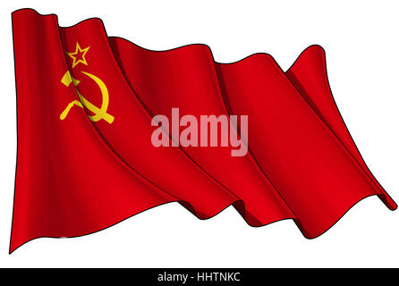 Flagge, Sowjetunion, russische, Kreml, Kommunisten, Illustration, Flagge, Sowjetunion Stockfoto