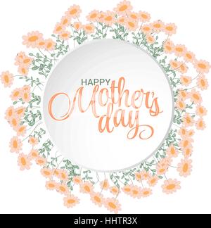 Glückliche Mütter-Tageskarte. Hellen Frühling Konzept Abbildung mit Blumen in den Vektor Stock Vektor