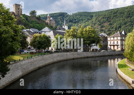 Esch-Sur-Sûre, Luxemburg Stockfoto