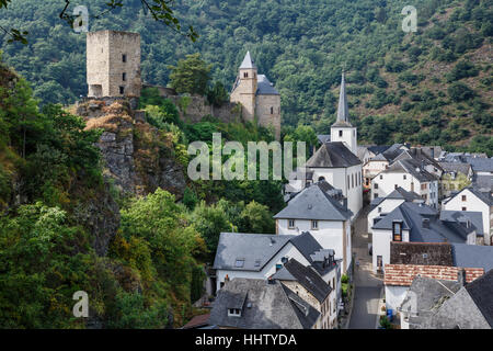 Esch-Sur-Sûre, Luxemburg Stockfoto