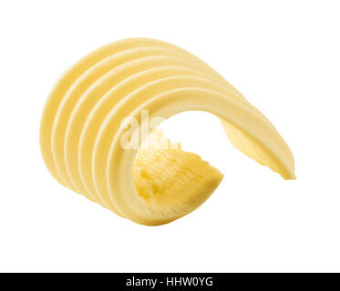 Lebensmittel, Nahrungsmittel, isoliert, Closeup, Ausbreitung, Studio, eins, rollte, locken, Molkerei, Stockfoto