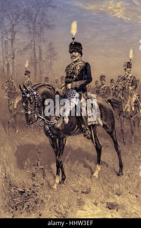 König Edward VII als Oberst Chef des 10. Husaren, 1902. Von der Malerei von Koekkoek. Stockfoto
