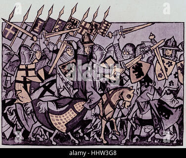 Die kaiserliche Armee von Heinrich VII. in der Schlacht bei seinem Abstieg nach Rom, c. 1312.  Heinrich VII. (Heinrich), c. 1275 – 24 August 1313, Stockfoto