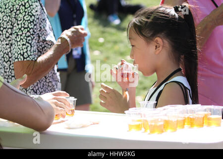 Rancho Mirage, Kalifornien - 04 April, 2015: junge Zuschauer an der ana Inspiration-Turnier auf der LPGA Tour, April 04, 2015 an der Mission Hills Stockfoto