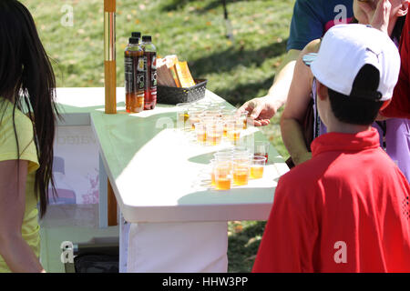 Rancho Mirage, Kalifornien - 04 April, 2015: junge Zuschauer an der ana Inspiration-Turnier auf der LPGA Tour, April 04, 2015 an der Mission Hills Stockfoto