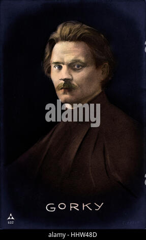 Maxim Gorky - Porträt von C. Kraft. Alexei Maximowitsch Peschkov (Maxim Gorky), russische Schriftsteller, Gründer des sozialistischen Realismus Stockfoto