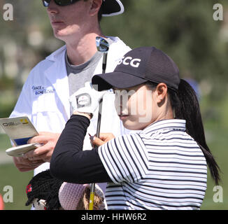 Rancho Mirage, Kalifornien - 04 April, 2015: Moriya Jutanugarn von Thailand im Ana Inspiration-Turnier auf der LPGA Tour, 04 April, 2015 Stockfoto