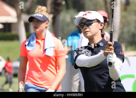 RANCHO MIRAGE, Kalifornien - 4. April 2015: Na Yeon Choi von Südkorea auf ANA-Inspiration-Golf-Turnier auf der LPGA Tour, 4. April 2015 in der Mi Stockfoto