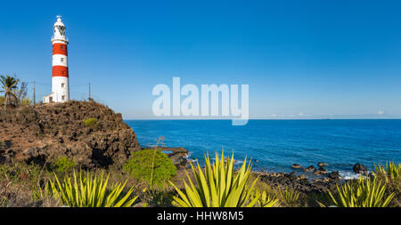 Pointe aux Höhlen auch als Albion Leuchtturm bekannt. Panorama. Mauritius Stockfoto