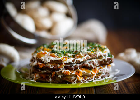 Leber Kuchen gefüllt mit Gemüse Stockfoto