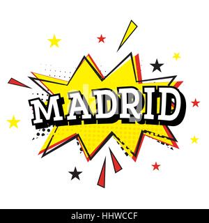 Madrid. Comic-Text im Pop-Art-Stil. Vektor-Illustration Stock Vektor