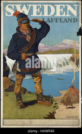 Schweden. Lappland - Reisen Vintage Poster der 1920er Jahre der 1940er-Jahre Stockfoto