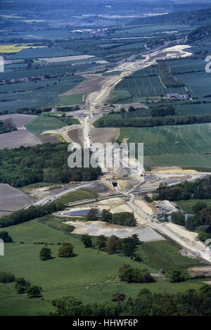 Im Bau der Eurostar Zug Linie in Kent. England. UK. Ca. 1990 Stockfoto