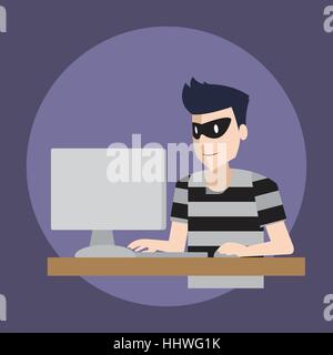 Hacking-Konto-Hacker-Aktivität-Vektor-Illustration-design Stock Vektor