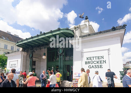 Wien, Wien: u-Bahnstation Kettenbrückengasse, 06., Wien, Österreich Stockfoto