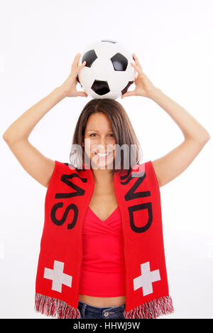 Schweizer Fußball-fan Stockfoto