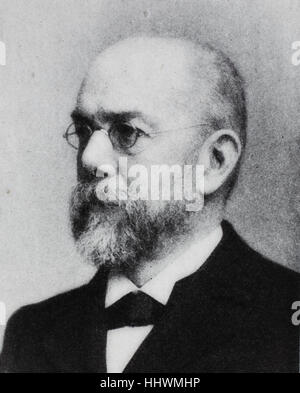 Robert Heinrich Hermann Koch, 1843-1910 feierte deutschen Arzt und wegweisende Mikrobiologe, Geschichtsbild oder Illustration, veröffentlicht 1890, digital verbessert Stockfoto