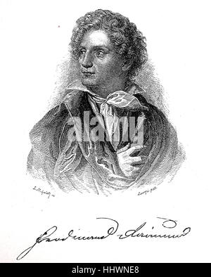 Ferdinand Raimund, Ferdinand Jakob Raimann geboren; 1. Juni 1790 - 5. September 1836, war ein österreichischer Schauspieler und Dramatiker ", historisches Bild oder Illustration, veröffentlicht 1890, digital verbessert Stockfoto