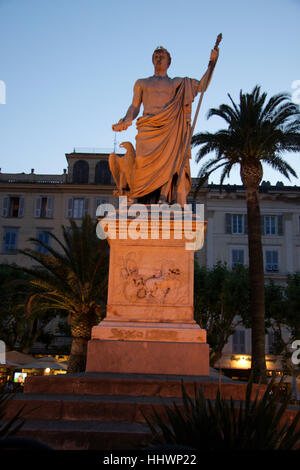 Impressionen: Napoleon Bonaparte-Denkmal werden, Bastia, Kosika, Frankreich. Stockfoto