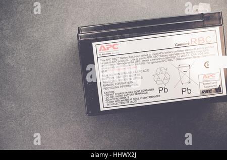 Versiegelte wiederaufladbare Blei-Säure-Batterie Backup Power Units - Ansicht von oben verwendet Stockfoto