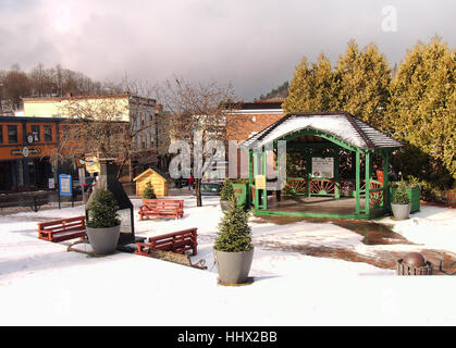 Saranac Lake, New York, USA. 19. Januar 2017. Das schöne kleine Dorf Saranac Lake, New York, von der öffentlichen Straße erschossen Stockfoto