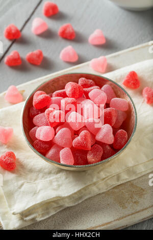 Sweed Red Heart Shaped Candy für Valetine Tag Stockfoto